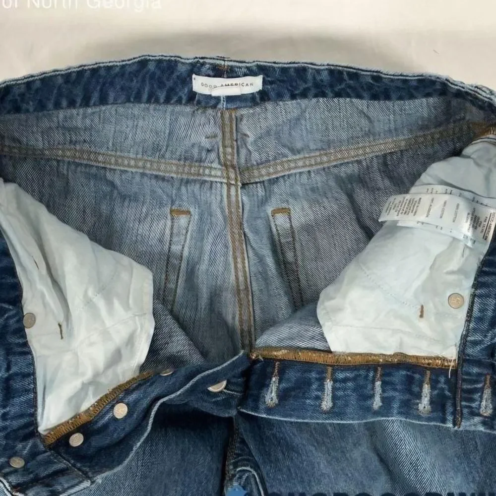 Good American Blue Straight Leg Jeans